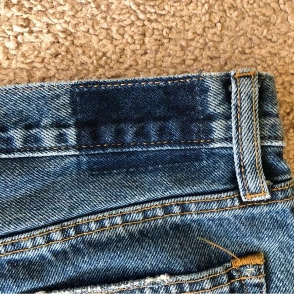 Abercrombie & Fitch Distressed Mid Rise Denim Shorts Sz 32 - Picture 5 of 6